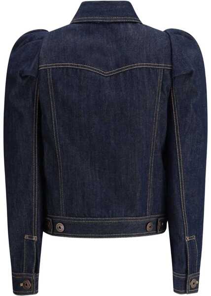 Jachete Alexander McQueen Denim Jacket with pointed shoulders DARK BLUE WASH Femei (BM 18976099) 3