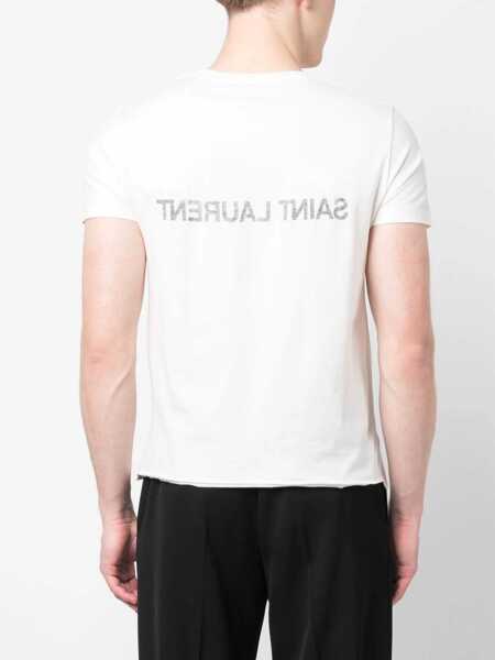 Tricouri Saint Laurent Inverted Logo T-Shirt WHITE Barbati (BM 18976198) 4