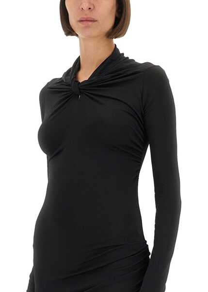 Rochii casual RICK OWENS LILIES Dress With Drape BLACK Femei (BM 18976210) 2