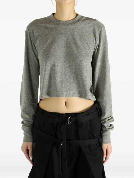 Tricouri Rick Owens T-Shirt Ls Cropped Small Level T GREY Femei (BM 18976243) 2