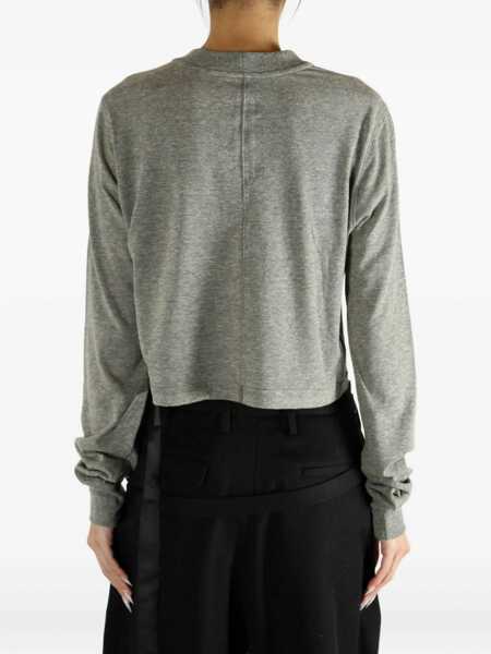 Tricouri Rick Owens T-Shirt Ls Cropped Small Level T GREY Femei (BM 18976243) 4