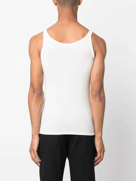 Tricouri Saint Laurent Cassandre Tank Top WHITE Barbati (BM 18976246) 4