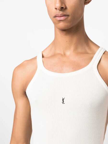 Tricouri Saint Laurent Cassandre Tank Top WHITE Barbati (BM 18976246) 5