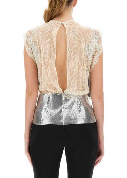 Bluze RABANNE Lace And Sequin Top SILVER Femei (BM 18976255) 3