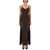 STAUD "Trinity" Satin Dress BROWN