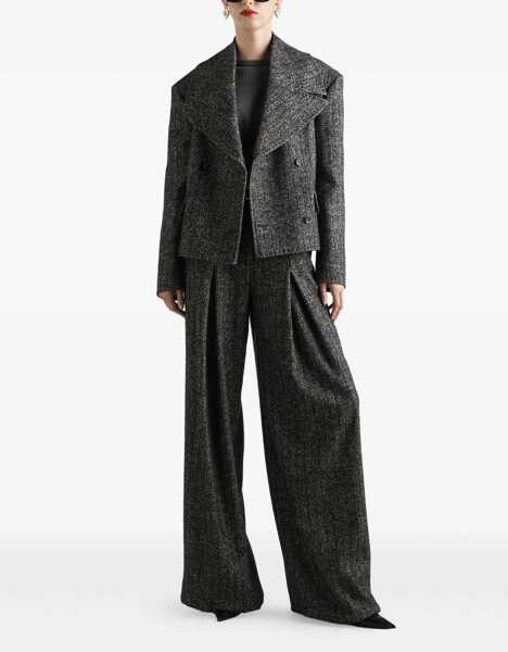 Pantaloni casual Dolce & Gabbana Striped Wool Pants GREY Femei (BM 18976276) 2