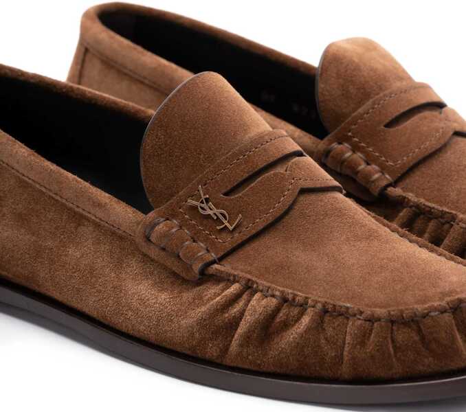 Mocasini Saint Laurent Suede Laurent Moccasin BROWN Barbati (BM 18976756) 2