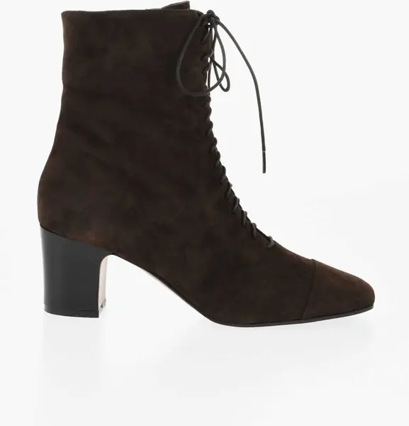 Botine CAREL PARIS Suede Colette Lace-Up Booties 10Cm Brown Femei (BM 18977008) 3