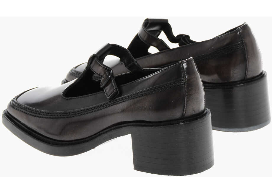 Mocasini HEREU Leather Lluisa Loafers With Cut Out Detail 5Cm Brown Femei (BM 18977032) 2