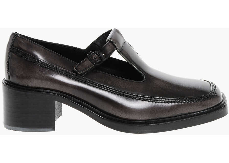 Mocasini HEREU Leather Lluisa Loafers With Cut Out Detail 5Cm Brown Femei (BM 18977032) 3