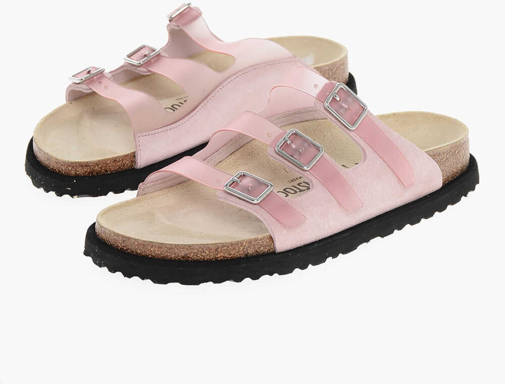 Sandale fara toc Birkenstock Pvc Sandals With 3 Buckle Pink Femei (BM 18977050) 1