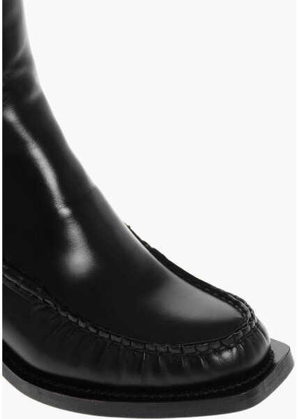 Botine HEREU Leather Chelsea Boots With Square Toe 5Cm Black Femei (BM 18977062) 4