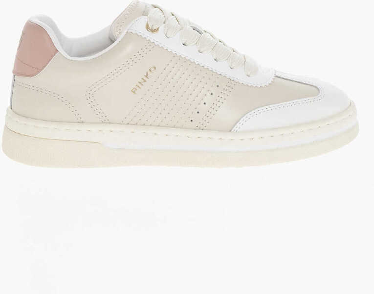 Sneakers Pinko Leather Mandy Low-Top Sneakers Beige Femei (BM 18977074) 3