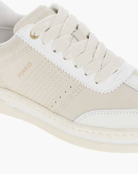 Sneakers Pinko Leather Mandy Low-Top Sneakers Beige Femei (BM 18977074) 4