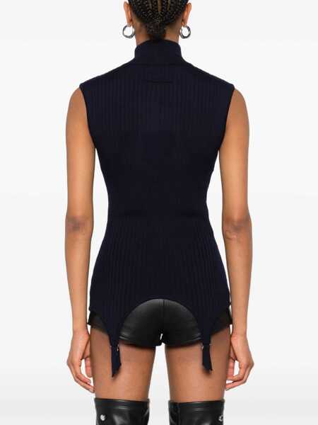 Bluze Jean Paul Gaultier Top With Lingerie Garter BLUE Femei (BM 18977161) 4