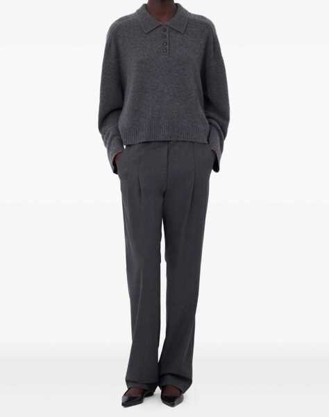 Tricouri Polo LOULOU DE SAISON Long-Sleeved Cashmere Polo GREY Femei (BM 18977176) 2