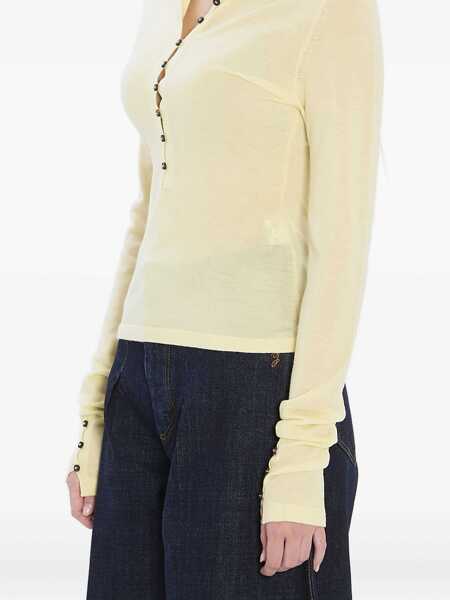 Pulovere casual JACQUEMUS Fine Merino Wool Knit YELLOW Femei (BM 18977182) 2