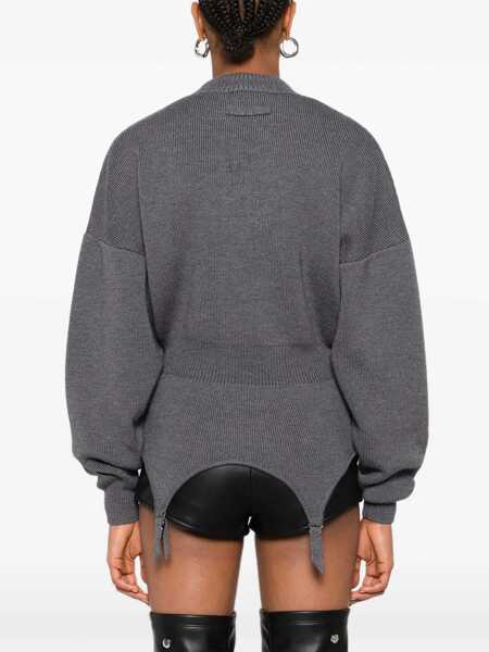 Pulovere casual Jean Paul Gaultier Pullover With Lingerie Garter GREY Femei (BM 18977188) 4