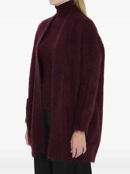 Cardigane Max Mara Fur-Effect Cardigan BORDEAUX Femei (BM 18977218) 2