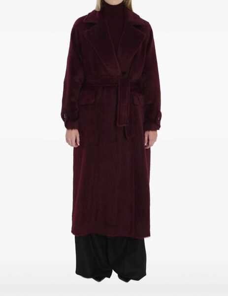 Paltoane Max Mara Albata Furry Coat BORDEAUX Femei (BM 18977230) 1