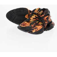 Sneakers Patterned Neoprene And Leather Flaming Unicorn Sneakers Barbati