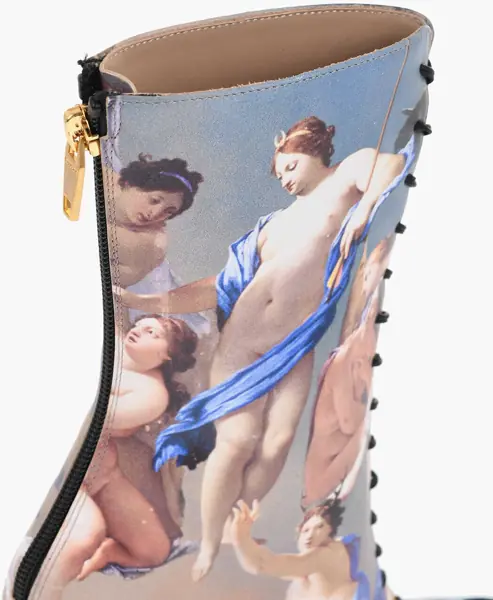 Botine Balmain Patterned Leather Uria Sky Ankle-Boots Heel 9Cm Multicolor Femei (BM 18977272) 4