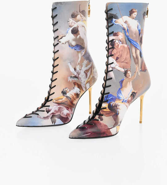 Botine Balmain Patterned Leather Uria Sky Ankle-Boots Heel 9Cm Multicolor Femei (BM 18977272) 1