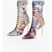 Botine Patterned Leather Uria Sky Ankle-Boots Heel 9Cm Femei