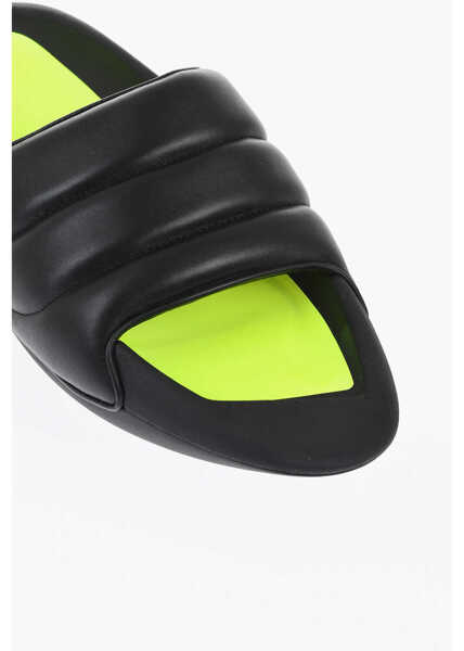 Sandale Balmain Quilted Leather B-It Sandals With Fluorescent Inner And Chun Yellow Barbati (BM 18977284) 4