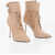 Balmain Suede Uria Ankle Boots With Back Zip Heel 9Cm Pink