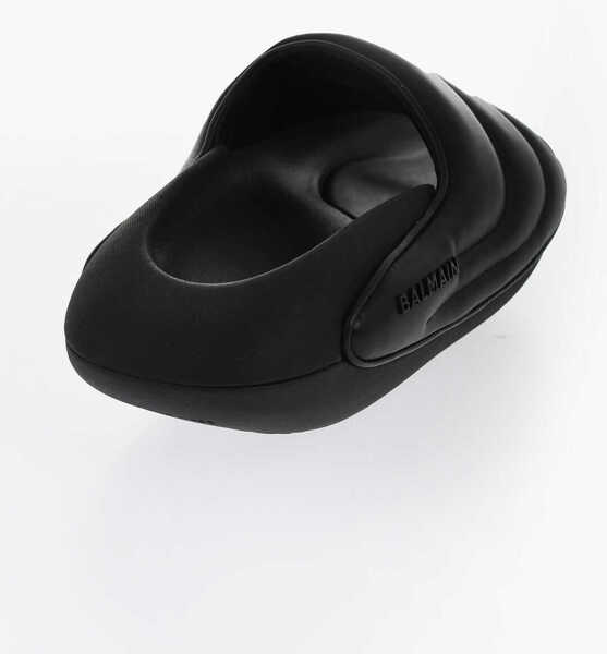 Sandale fara toc Balmain Quilted Leather B-It Sandals With Chunky Sole Black Femei (BM 18977296) 3