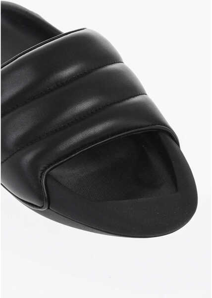 Sandale fara toc Balmain Quilted Leather B-It Sandals With Chunky Sole Black Femei (BM 18977296) 4