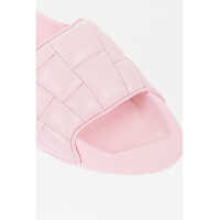 Sandale fara toc Dama - Sandale fara toc Balmain Quilted Leather B-It Sandals With Chunky Sole Pink Femei (BM 18977305) - B-mall.ro