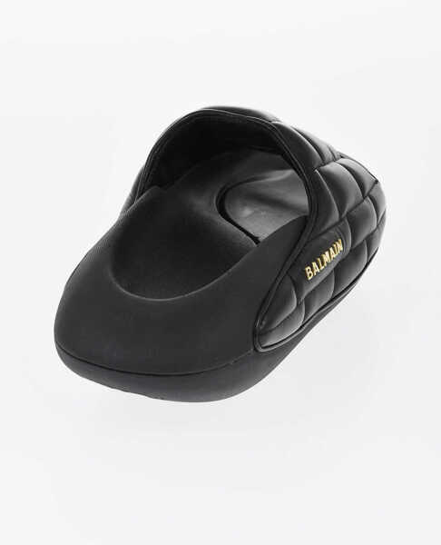 Sandale Balmain Quilted Leather B-It Sandals With Chunky Sole Black Barbati (BM 18977308) 2