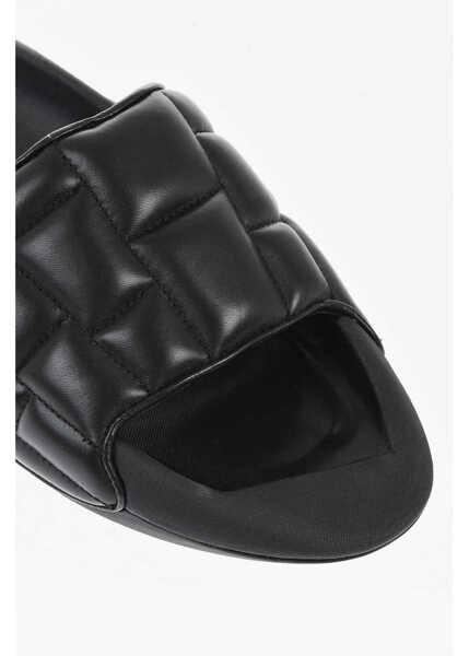 Sandale Balmain Quilted Leather B-It Sandals With Chunky Sole Black Barbati (BM 18977308) 4