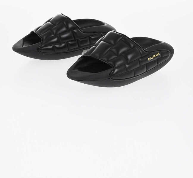 Sandale Balmain Quilted Leather B-It Sandals With Chunky Sole Black Barbati (BM 18977308) 1