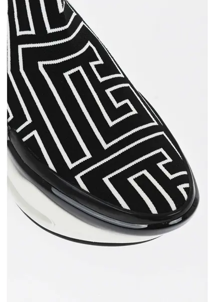 Sneakers Balmain All-Over Monogram B Bold Hiking Sock Sneakers With Air Bubbl Black & White Femei (BM 18977311) 4