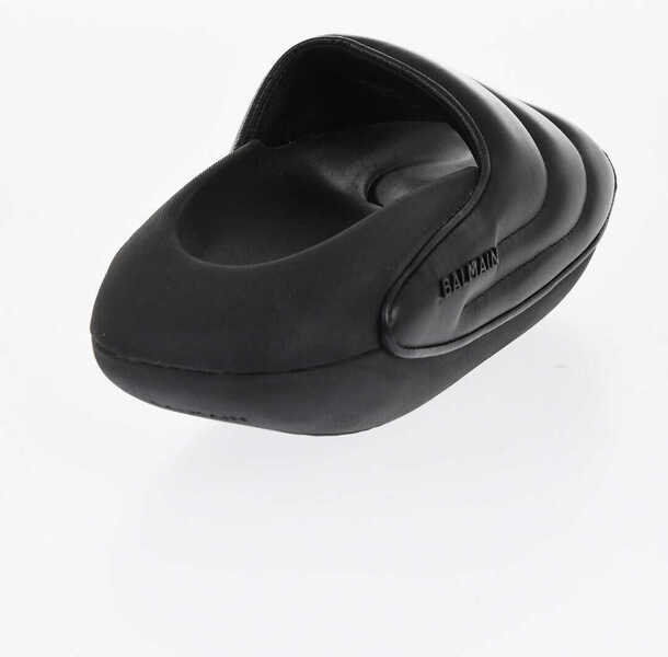 Sandale Balmain Quilted Leather B-It Sandals With Chunky Sole Black Barbati (BM 18977320) 2