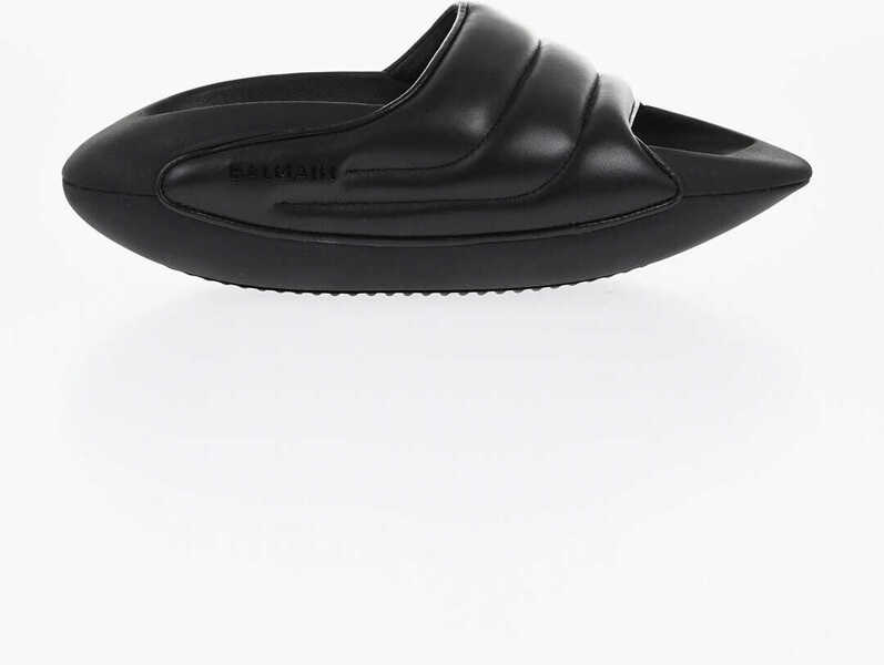 Sandale Balmain Quilted Leather B-It Sandals With Chunky Sole Black Barbati (BM 18977320) 3