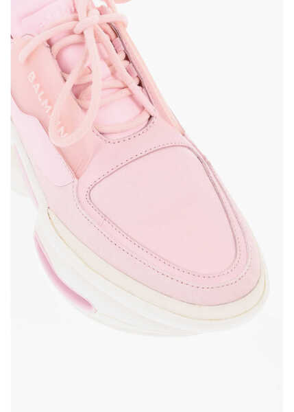 Sneakers Balmain Fabric And Suede B Bold Low-Top Sneakers With Chunky Sole Pink Femei (BM 18977332) 4