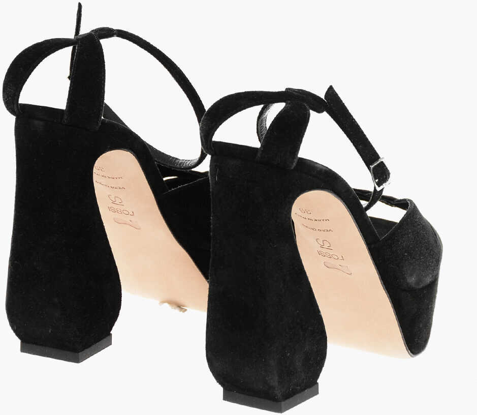 Sandale cu toc Sergio Rossi Si Rossi Suede Ankle-Strap Sandals With Plateau And Heel 13C Black Femei (BM 18977335) 2