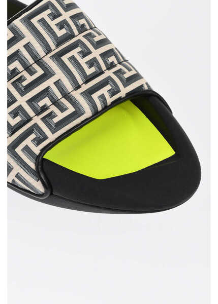 Sandale Balmain All-Over Monogram B-It Sandals With Chunky Sole Yellow Barbati (BM 18977452) 4