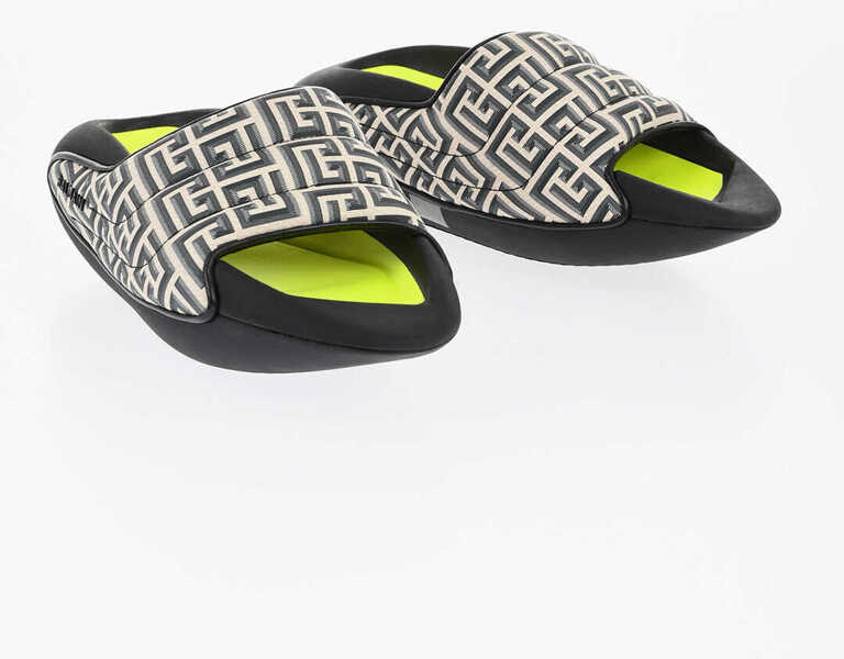 Sandale Balmain All-Over Monogram B-It Sandals With Chunky Sole Yellow Barbati (BM 18977452) 1