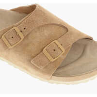 Sandale fara toc Dama - Sandale fara toc Birkenstock Suede Zurich Sandals With Double Buckle Brown Femei (BM 18977464) - B-mall.ro