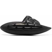 Sandale fara toc Quilted Leather B-It Sandals With Golden Logo And Chunky Sol Femei