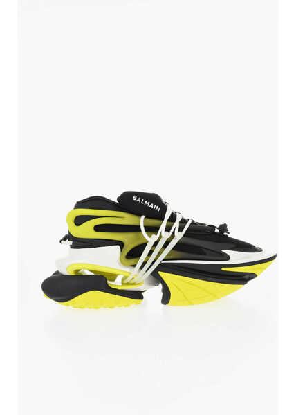 Sneakers Balmain Neoprene Unicorn Sneakers With Leather Trims Yellow Barbati (BM 18977542) 3
