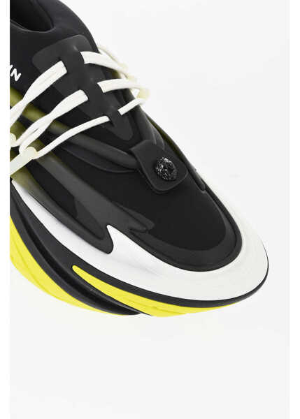 Sneakers Balmain Neoprene Unicorn Sneakers With Leather Trims Yellow Barbati (BM 18977542) 4