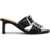 Ganni Faux Leather Mules With Double Silver-Tone Buckle Heel 7Cm Black