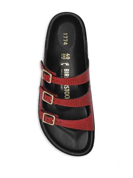 Pantofi cu toc Birkenstock Birkenstock Red And Black Leather Florida Snake Sandals RED SNAKE 1030011 Femei (BM 18978483) 4