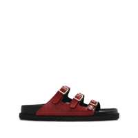 Pantofi cu toc Birkenstock Red And Black Leather Florida Snake Sandals Femei